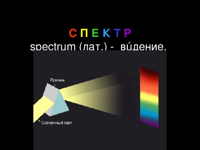С П Е К Т Р  spectrum (лат.) - вúдение.  Слайд 6