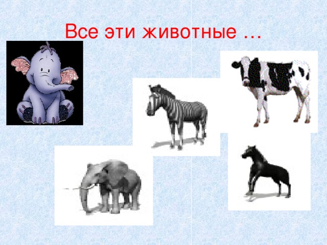 Все эти животные …