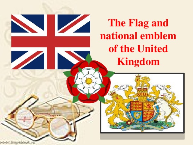 The Flag and national emblem of the United Kingdom