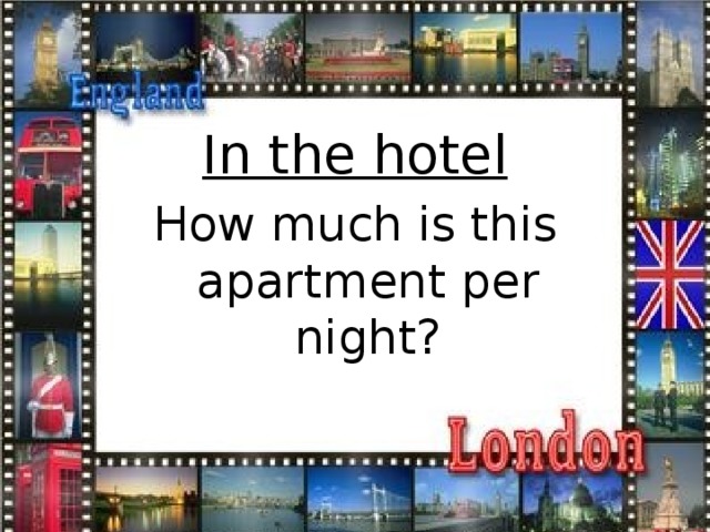 In the hotel How much is this apartment per night?
