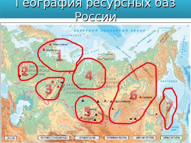 География ресурсных баз России