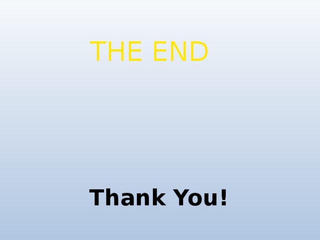 THE END Thank You!