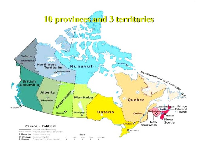 10 provinces and 3 territories