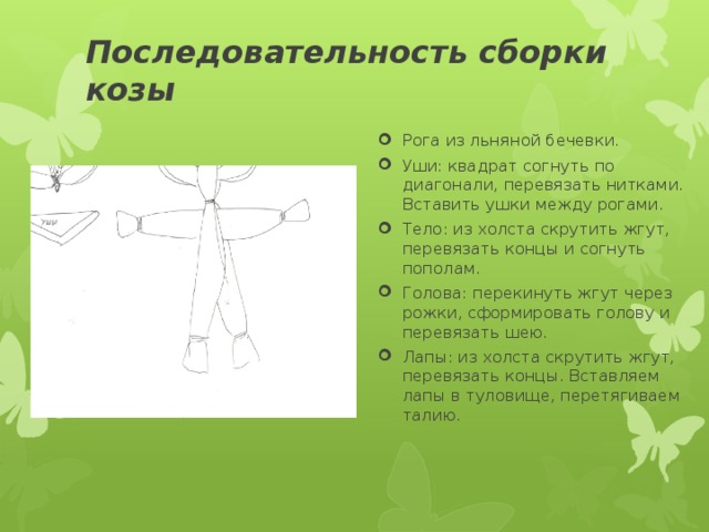 Последовательность сборки козы