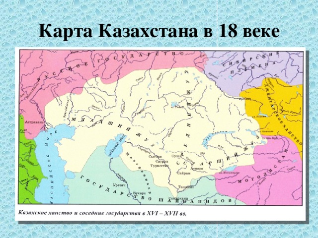 Карта Казахстана в 18 веке