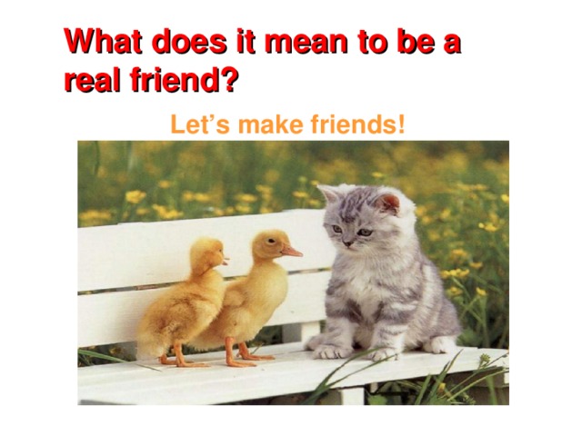 What does it mean to be a real friend?    Let’s make friends!