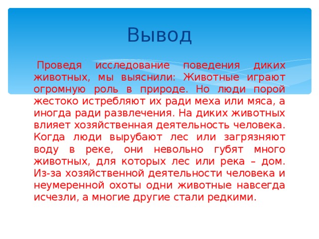 Сочинение про дика. Вывод про животных. Заключение про животных. Заключения про диких животных. Проект на тему Дикие животные вывод.