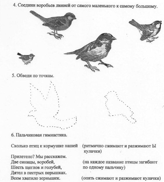 План старшая группа перелетные птицы