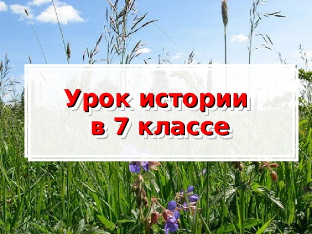 Урок истории  в 7 классе