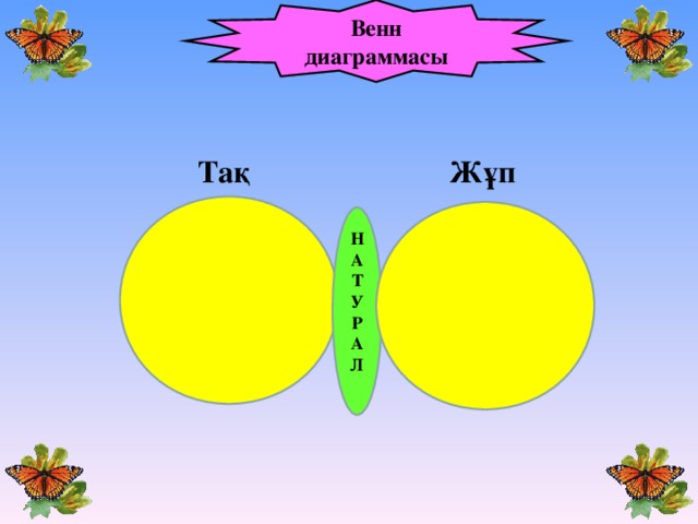 Венн диаграммасы Тақ Жұп Н А Т У Р А Л