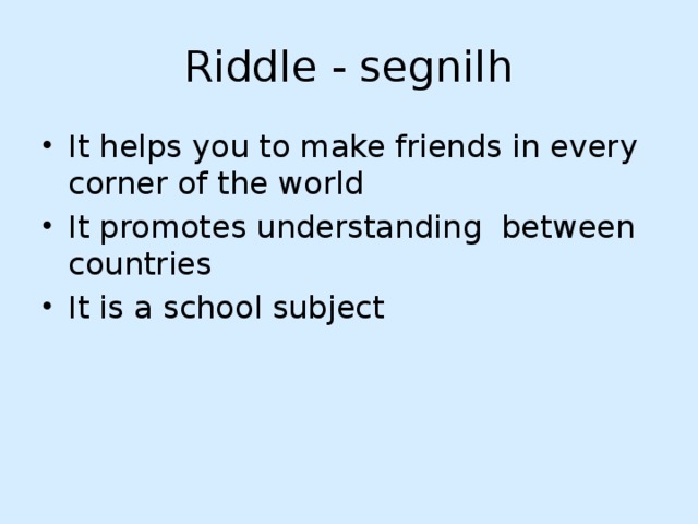 Riddle - segnilh