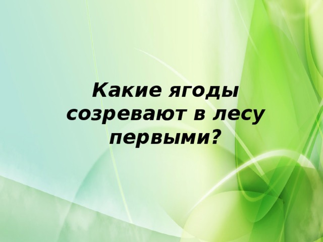 Какие ягоды созревают в лесу первыми?