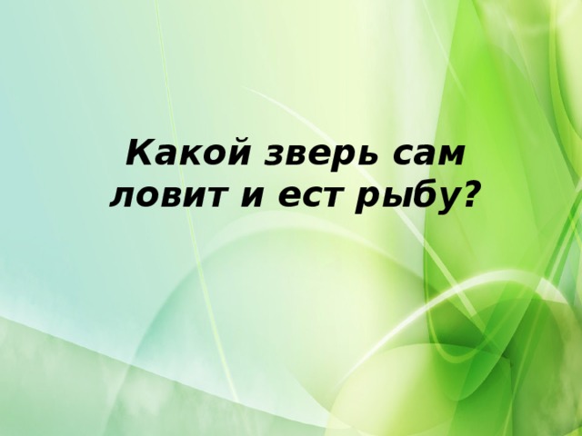 Какой зверь сам ловит и ест рыбу?