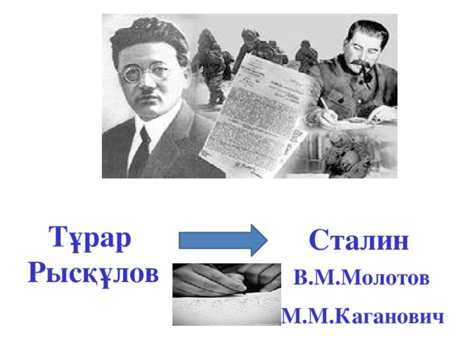 Тұрар Рысқұлов Сталин В.М.Молотов М.М.Каганович