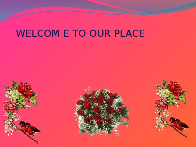 WELCOM E TO OUR PLACE