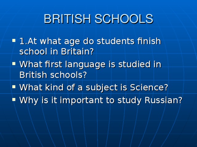BRITISH SCHOOLS