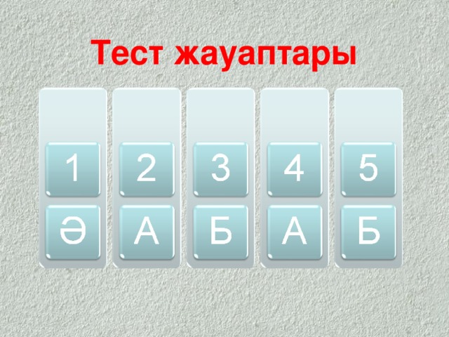 Тест жауаптары