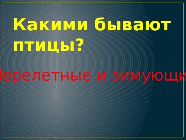 Какими бывают птицы? Перелетные и зимующие