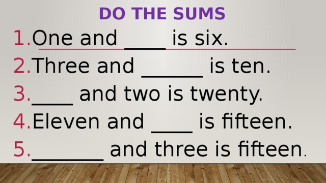 Do the sums