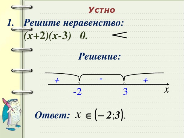 Решите неравенство x