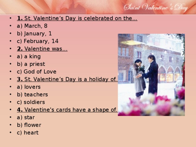 Реферат: Saint Valentine's Day