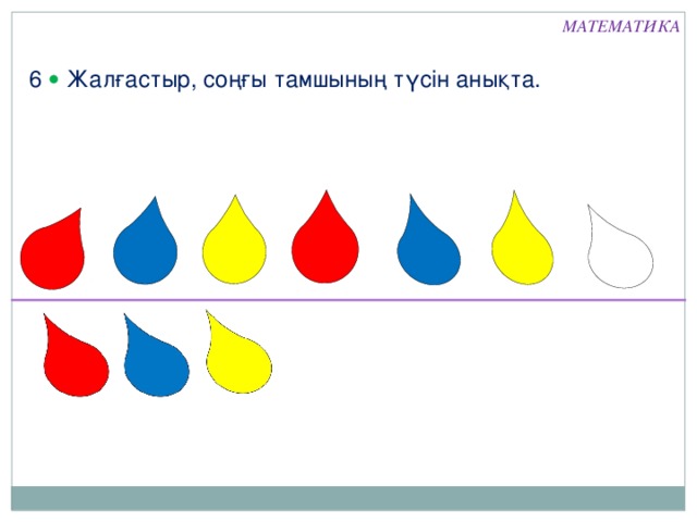 Түс МАТЕМАТИКА 5  Айдос балапанды сары үйшікке, ал бақаны жасыл үйшікке көшір. Ол қандай белгісіне қарап, көшірді? Осы ережеге сәйкес басқаларын қандай үйшікке көшіруге болады? ТЕКСЕР!