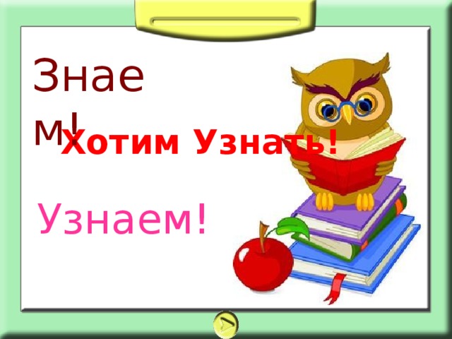 Знаем! Хотим Узнать! Узнаем!