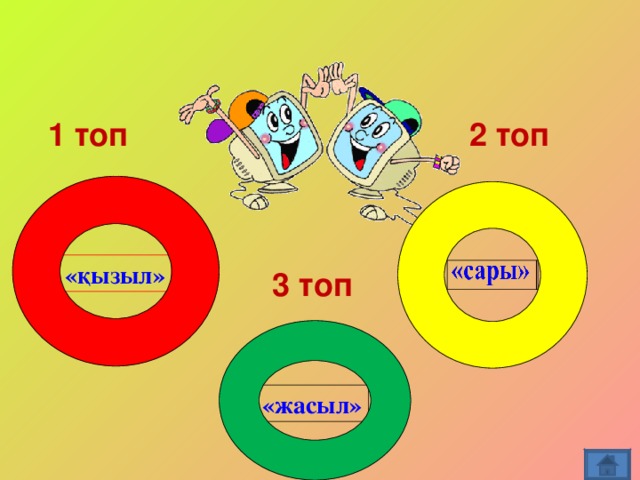 1 топ 2 топ «қызыл» 3 топ «жасыл»