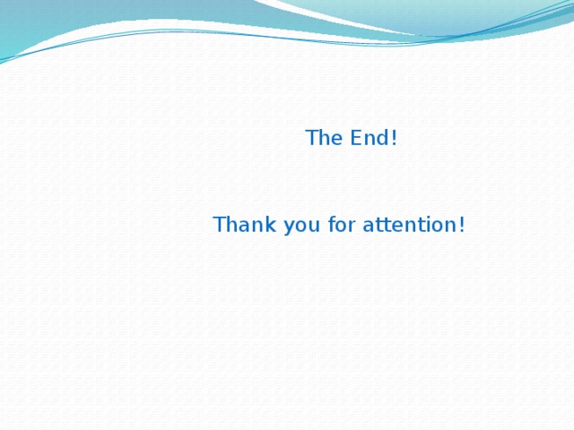 The End!  Thank you for attention!