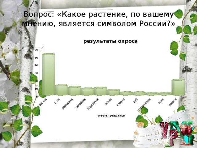 Вопрос: « Какое растение, по вашему мнению, является символом России? »