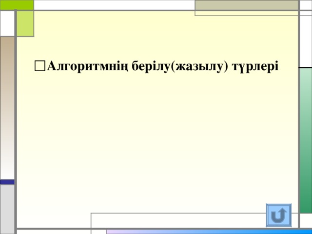 Алгоритмнің берілу(жазылу) түрлері