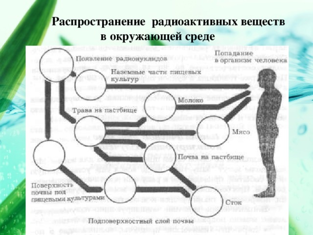 Р аспространение радиоактивных веществ в окружающей среде