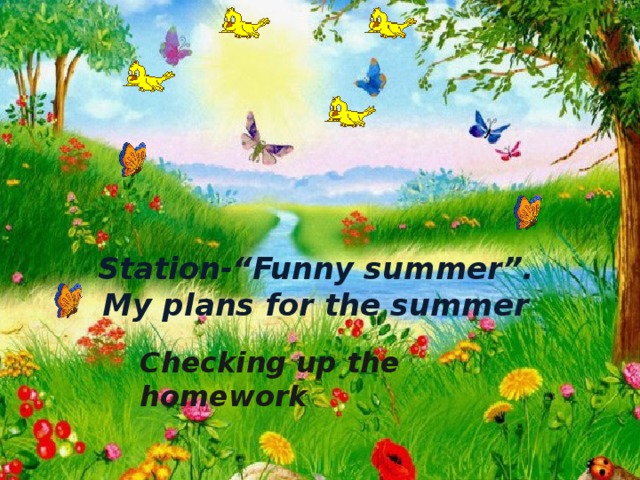Station-“Funny summer”.  My plans for the summer Checking up the homework