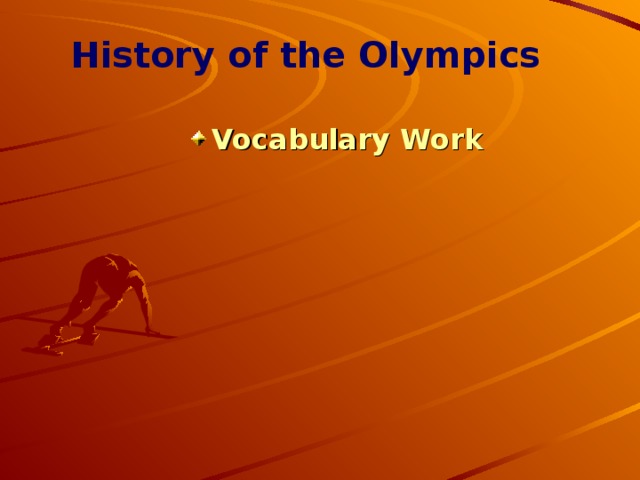 History of the Olympics Vocabulary Work