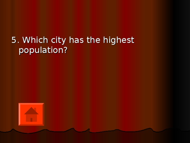 5. Which city has the highest population?
