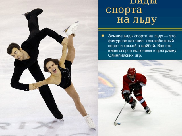 Виды спорта на льду