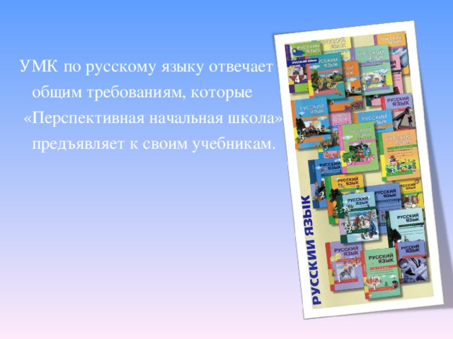 УМК по русскому языку отвечает  общим требованиям, которые  «Перспективная начальная школа»  предъявляет к своим учебникам.