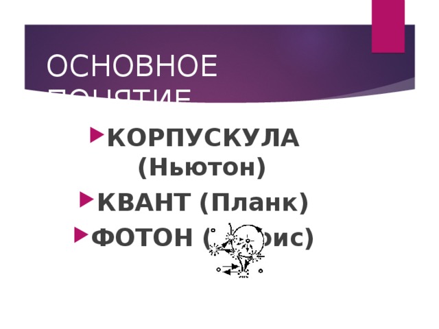 ОСНОВНОЕ ПОНЯТИЕ