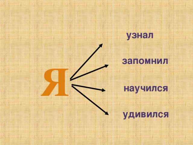 узнал запомнил Я научился удивился