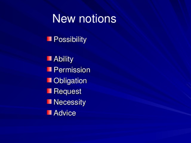 New notions