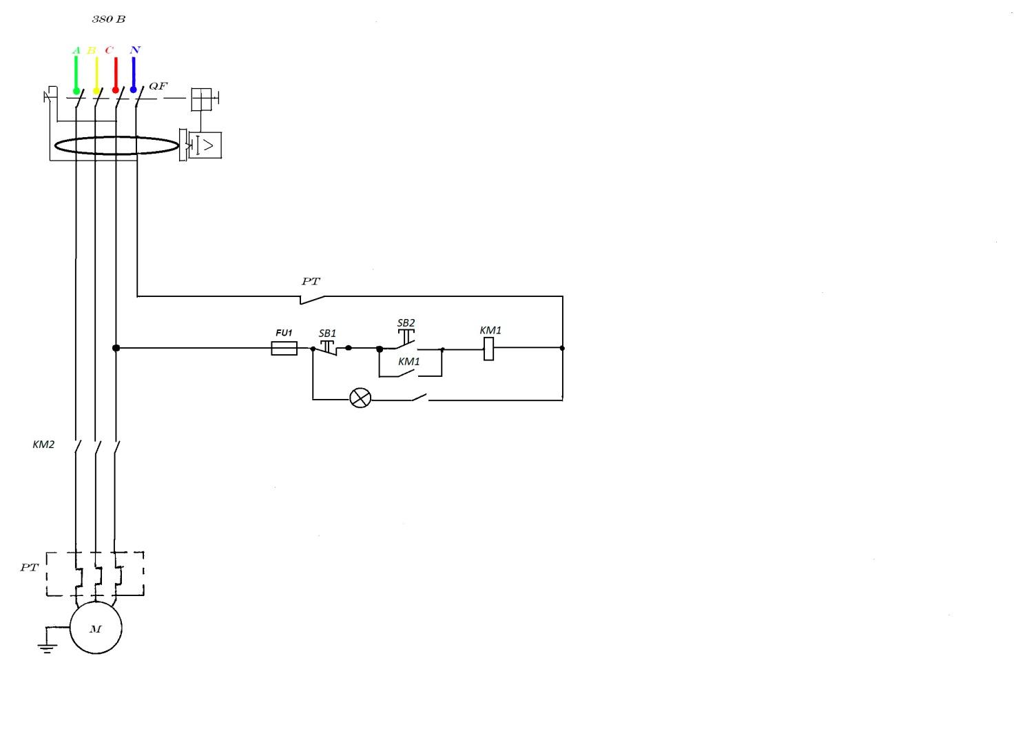 Схема подключения плавного пуска с двумя проводами