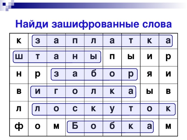 Найти зашифрованные слова на картинке большая перемена