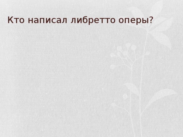 Кто написал либретто оперы?