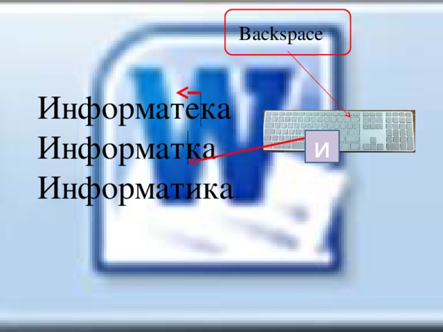 Backspace Информатека Информатка Информатика и