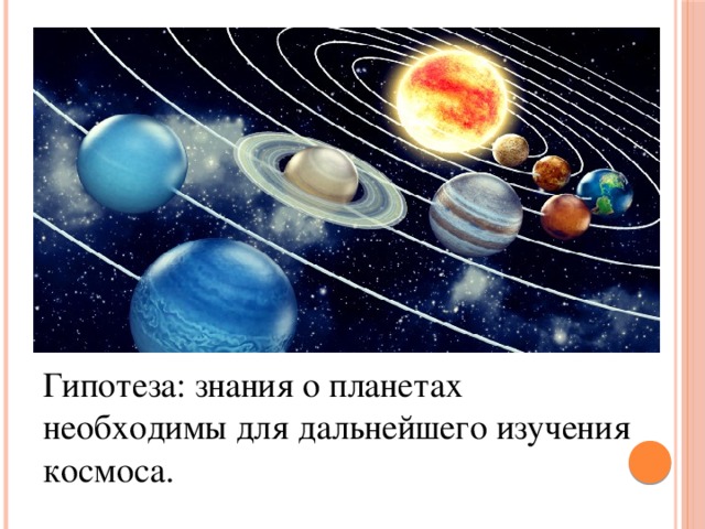 Гипотеза: знания о планетах необходимы для дальнейшего изучения космоса.