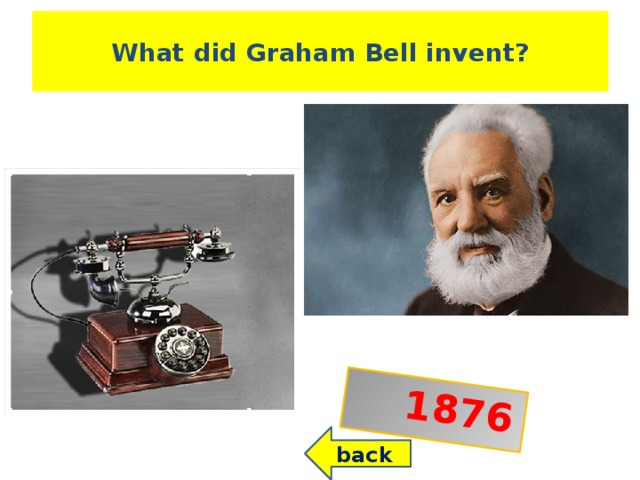 1876 What did Graham Bell invent? back