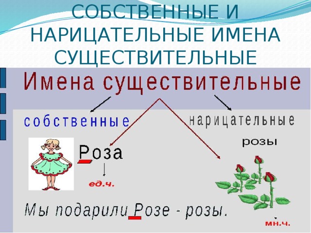 СОБСТВЕННЫЕ И НАРИЦАТЕЛЬНЫЕ ИМЕНА СУЩЕСТВИТЕЛЬНЫЕ