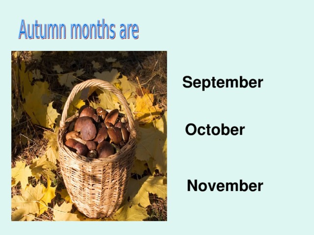 September October  November