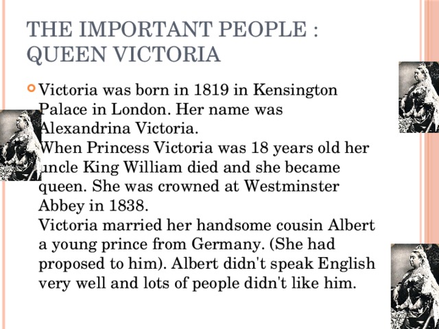 The important people : queen Victoria