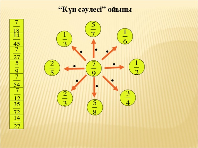 “ Күн сәулесі” ойыны